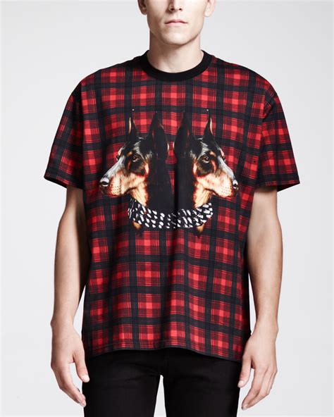 givenchy doberman plaid shirt